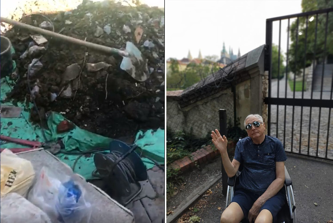 V domku Jiřího Menzela se rekonstruuje: Rozkopaná podlaha a hromady hlíny na zahradě…