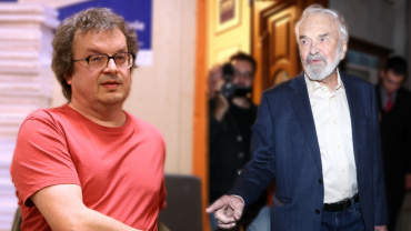 Filip Smoljak a Zdeněk Svěrák u soudu.