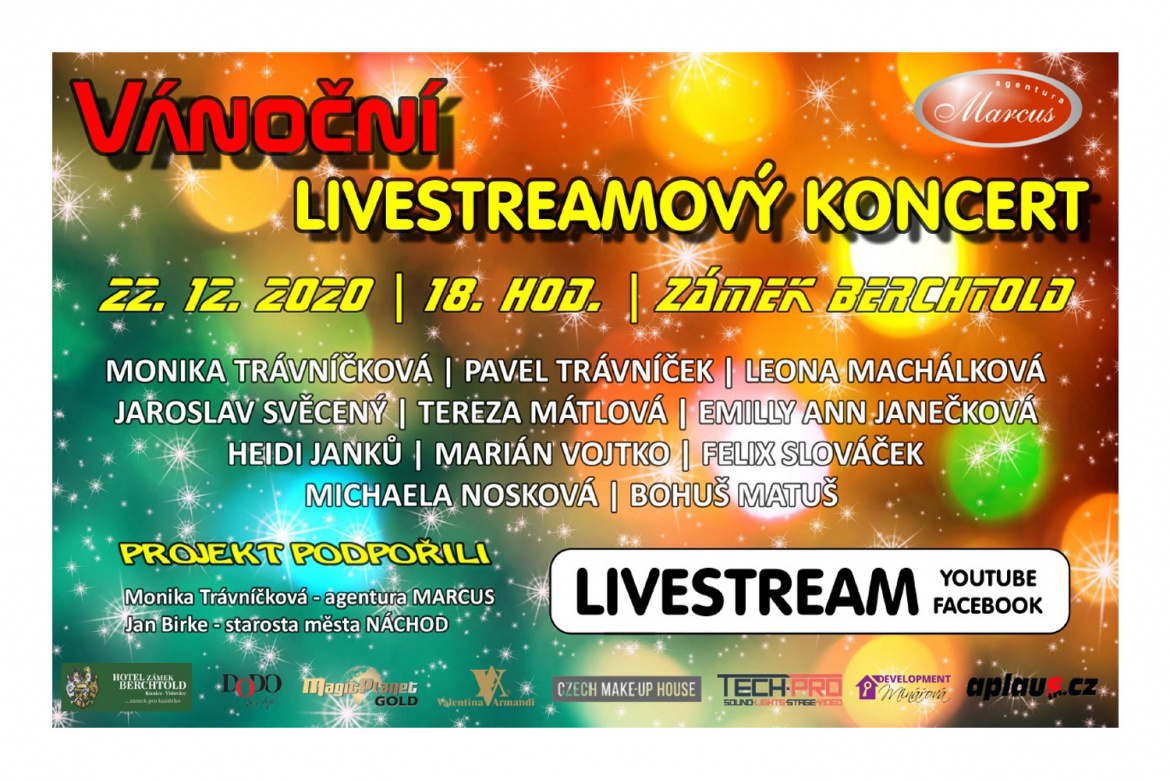 Nenechte si ujít Vánoční koncert ze zámku Berchtold: Vojtko, Nosková, Machálková, Trávníček a další